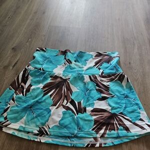 Floral Teal and Brown Women's Skirt